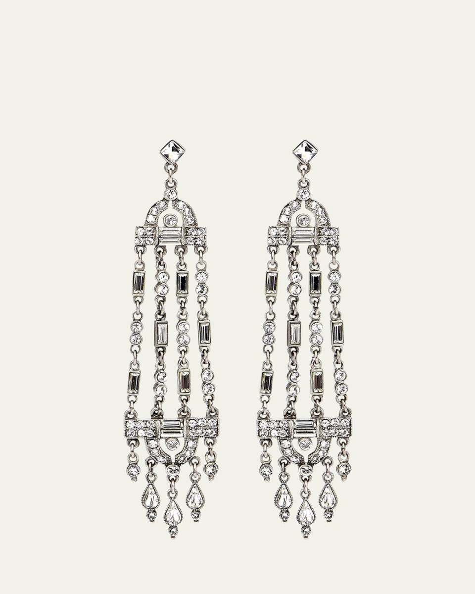 Multi-Strand Crystal Drop Earrings